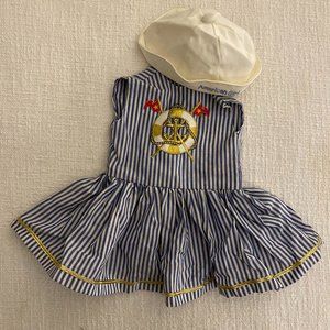 1990s Vintage Pleasant Company American Girl Doll Sailing Dress and Hat